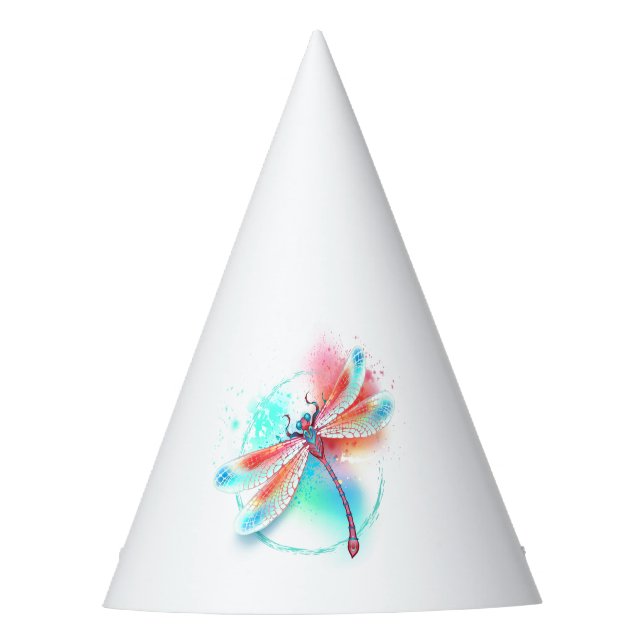 Gorro De Fiesta Fléon roja sobre fondo acuarela (Anverso)