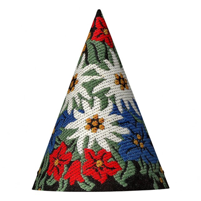 Gorro De Fiesta Flor alpina suiza Edelweiss (Anverso)