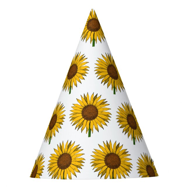 Gorro De Fiesta Flor amarillo girasol (Anverso)