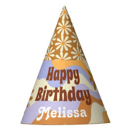 Gorro De Fiesta Flor hippie colorida Retro Groovy Sweet 16