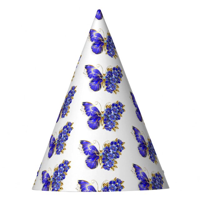 Gorro De Fiesta Flor Sapphire Mariposa (Anverso)