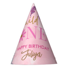 Gorro De Fiesta flor silvestre rosa 1er Cumpleaños