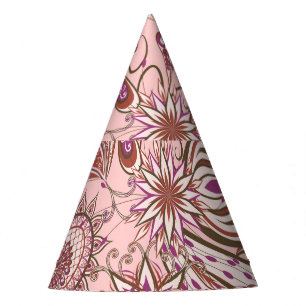 Gorro De Fiesta Floral étnica: Diseño Paisley Oriental.