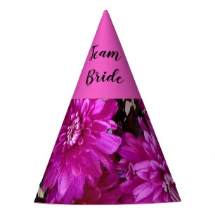 Gorro De Fiesta Floral rosa de Team Bride Fuchsia