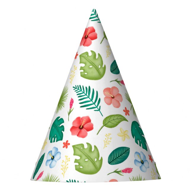 Gorro De Fiesta Floral Tropical Hawaiano (Anverso)