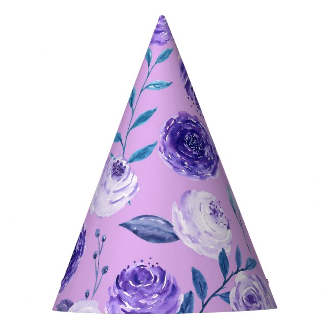 Gorro De Fiesta Floral violeta púrpura (Anverso)