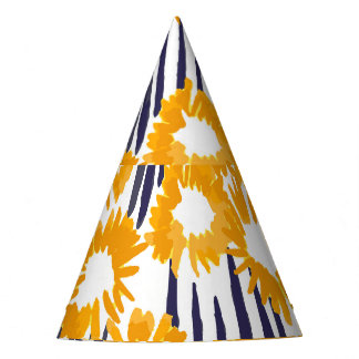 Gorro De Fiesta Flores amarillas: cosecha pintada a mano