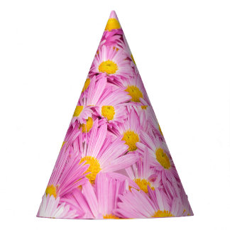 Gorro De Fiesta Flores Amarillas Rosadas fondo transparente