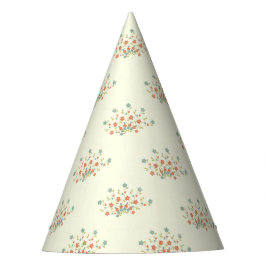 Gorro De Fiesta Flores Azules, Flores Rojas, Patrón De flores