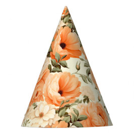 Gorro De Fiesta Flores de melocotón beige delgadas