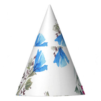 Gorro De Fiesta Flores de primavera rosada acuarela Botánica