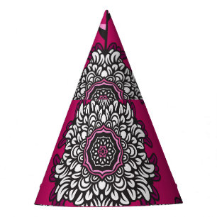 Gorro De Fiesta Flores Gráficas Florales Pink Seamless
