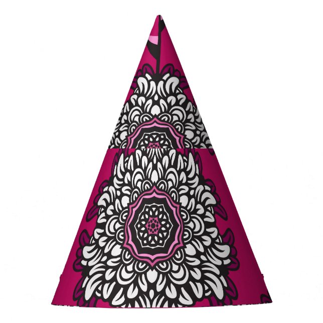 Gorro De Fiesta Flores Gráficas Florales Pink Seamless (Anverso)