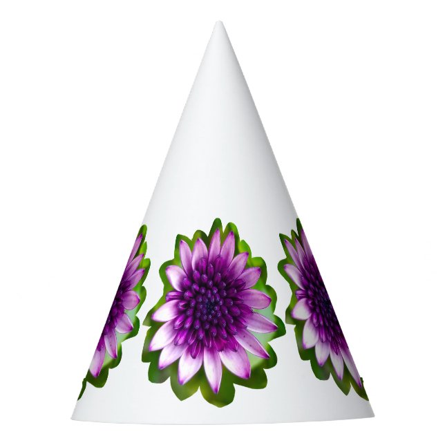 Gorro De Fiesta Flores moradas (Anverso)