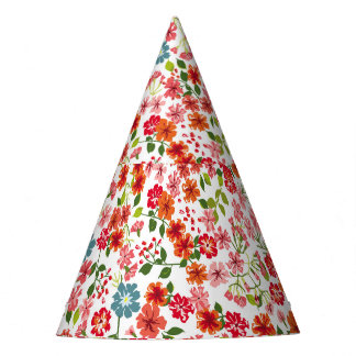 Gorro De Fiesta Flores pequeñas, color calico sin costura
