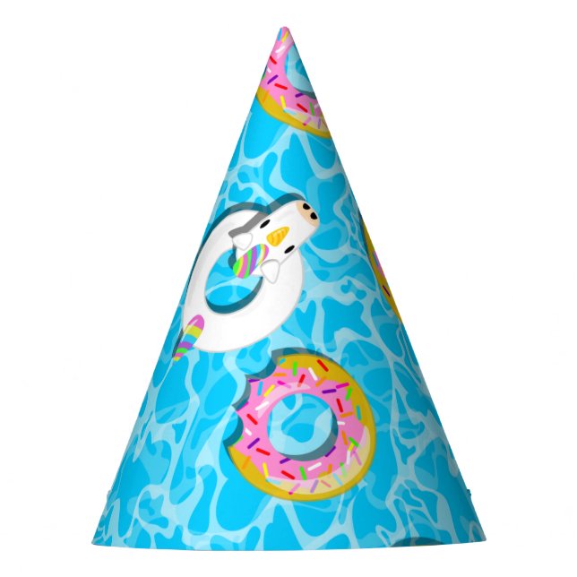 Gorro De Fiesta Flotas de unicornio y donut (Anverso)