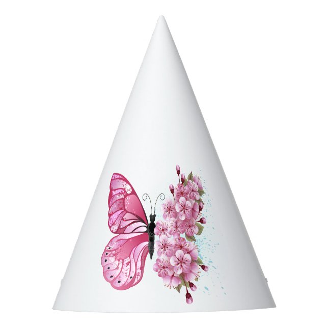 Gorro De Fiesta Flower Butterfly with Pink Sakura (Anverso)