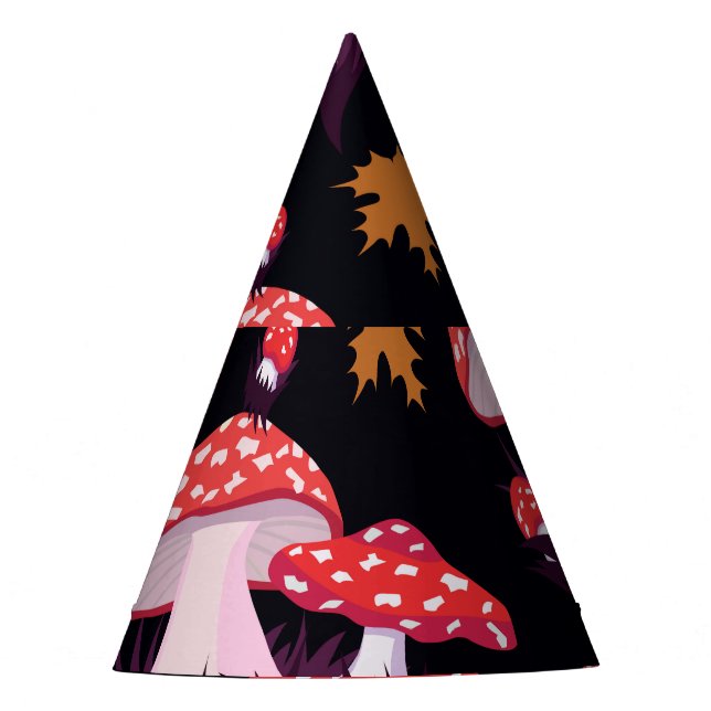 Gorro De Fiesta Fly agaric, hojas de arce impresas (Anverso)
