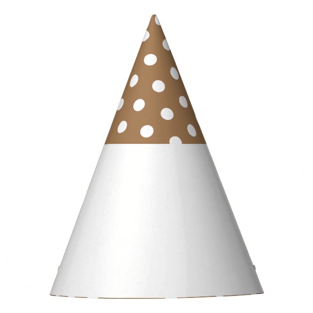 Gorro De Fiesta Fondo blanco de la punta marrón de Mocha con punto (Anverso)