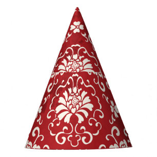 Gorro De Fiesta Fondo de flores de espiral roja china.