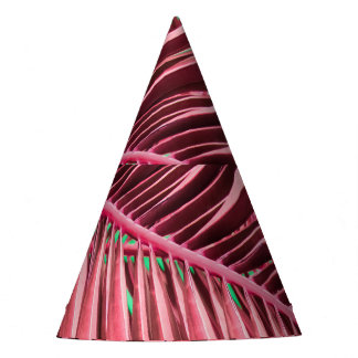 Gorro De Fiesta Fondo de hojas de palmeras rosadas tropicales