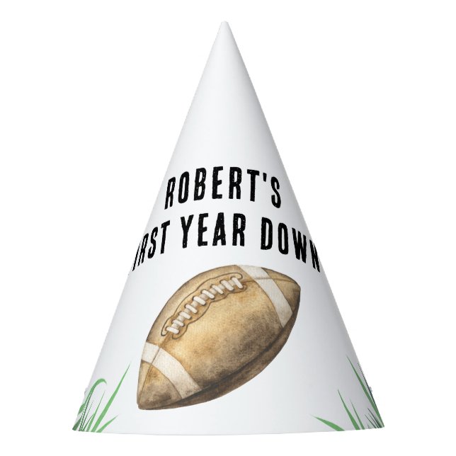 Gorro De Fiesta Football First Year Down Birthday Party (Anverso)