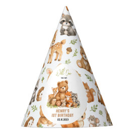 Gorro De Fiesta Forest Woodland Animals Wild One 1st Birthday