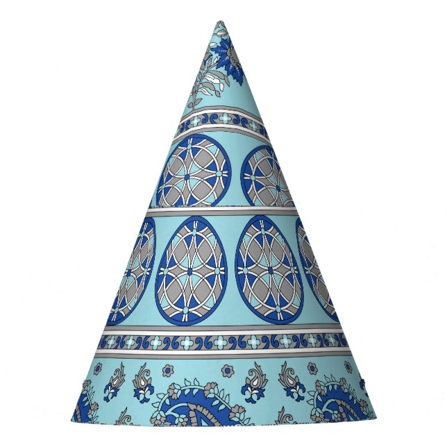 Gorro De Fiesta Frontera Paisley Asiática: Diseño Tradicional. (Anverso)