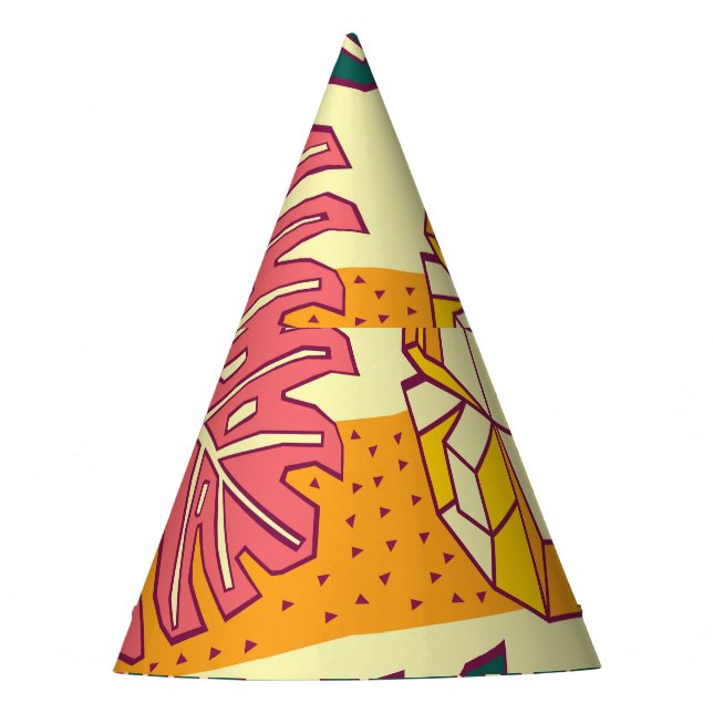 Gorro De Fiesta Fruta tropical: Diseño de patrones vibrantes (Anverso)