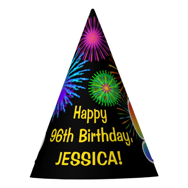 Gorro De Fiesta Fuegos artificiales divertidos + Patrón Arcoiris " (Anverso)