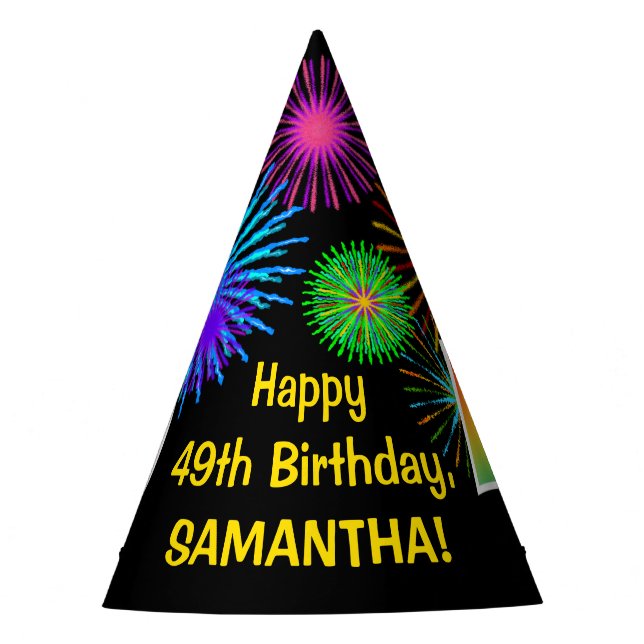 Gorro De Fiesta Fuegos artificiales divertidos + Patrón Arcoiris " (Anverso)