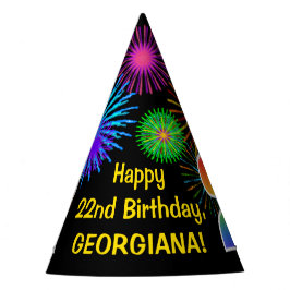 Gorro De Fiesta Fuegos artificiales divertidos + Patrón Arcoiris "