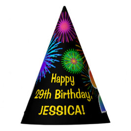 Gorro De Fiesta Fuegos artificiales divertidos + Rainbow Pattern "