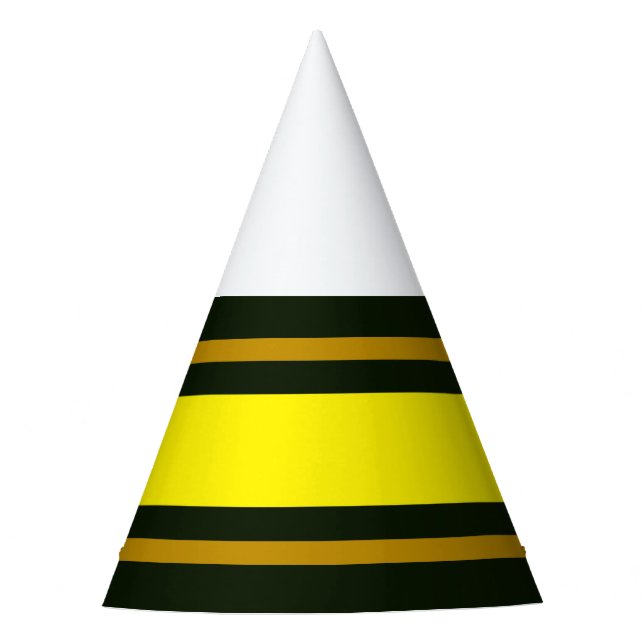 Gorro De Fiesta Fun Bright Yellow Brown Camp Green Carreras Stripe (Anverso)