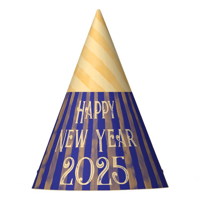Gorro De Fiesta Fun festividad Feliz Año Nuevo medianoche franjas  (Anverso)