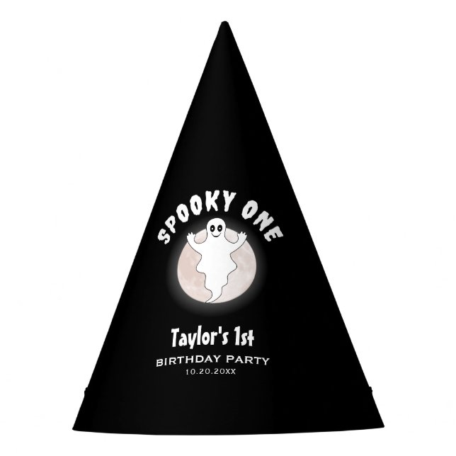 Gorro De Fiesta Fun Halloween Ghost Spooky One First Birthday (Anverso)