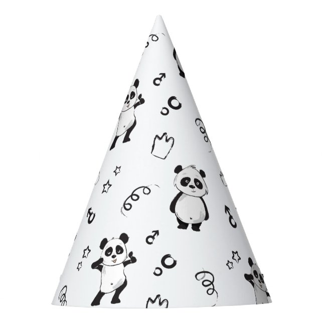 Gorro De Fiesta Fun Modern Panda Kids Cumpleaños (Anverso)