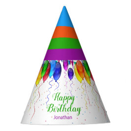 Gorro De Fiesta Fun Rainbow Colorloon Balloon Feliz cumpleaños