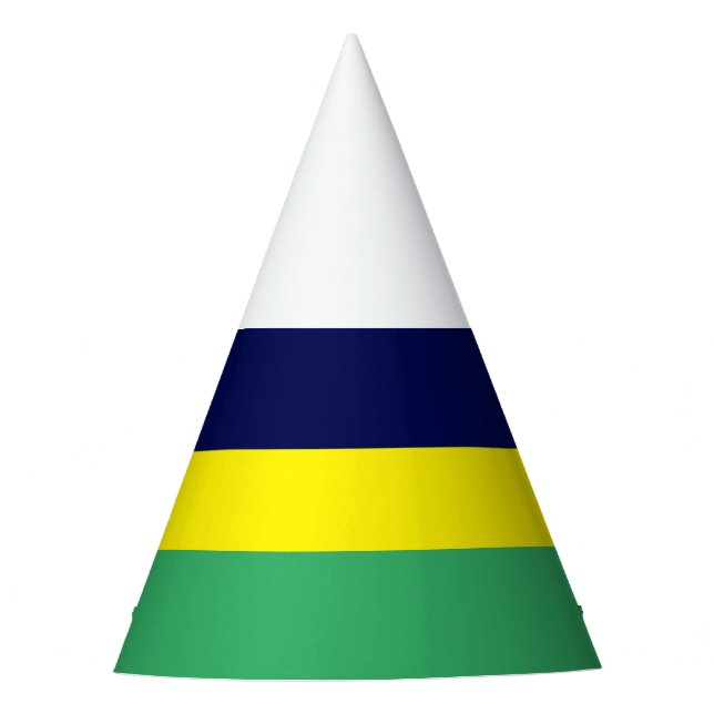 Gorro De Fiesta Fun Sporty Navy Blue Yellow Green Stripes Blancas (Anverso)