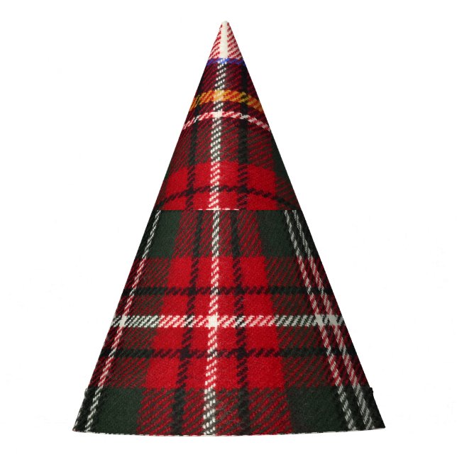 Gorro De Fiesta Funda escocesa roja y blanca. (Anverso)