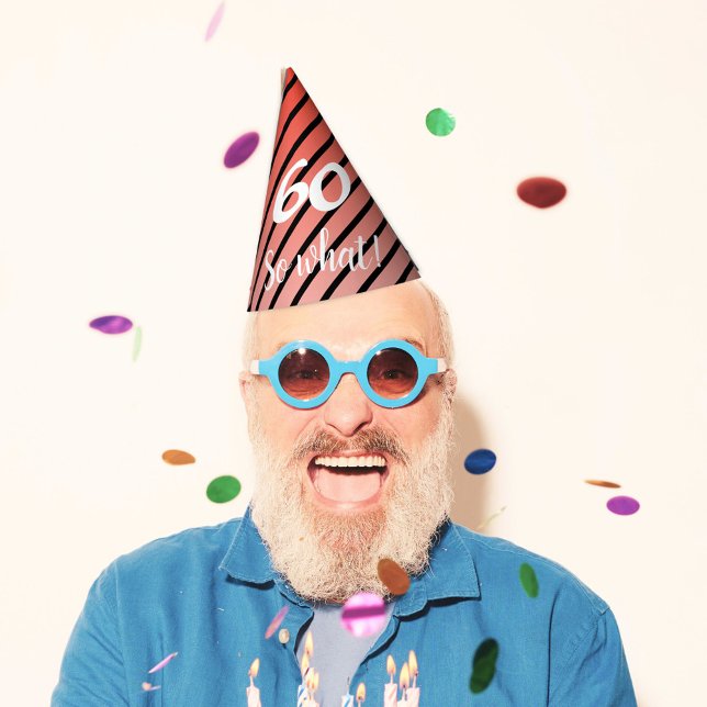 Gorro De Fiesta Funny Red Black Stripe Pattern 60 cumpleaños (Subido por el creador)