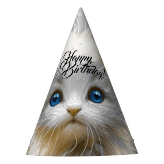 Gorro De Fiesta Gatito blanco preciado