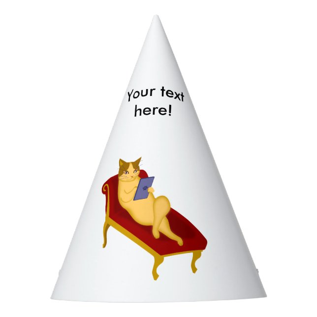 Gorro De Fiesta Gato con gadget clipart (Anverso)
