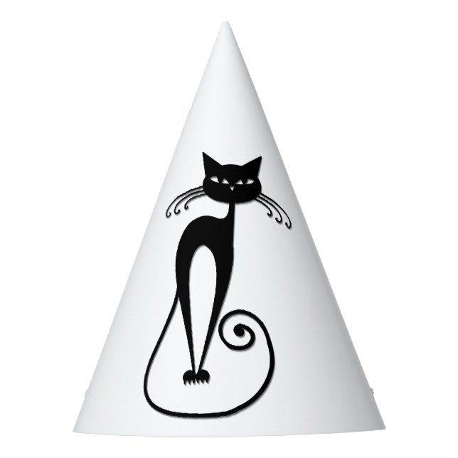 Gorro De Fiesta Gato negro flaco caprichoso (Anverso)