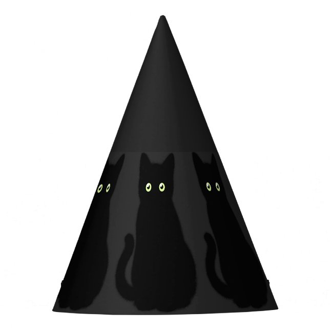 Gorro De Fiesta Gato negro, gatito lindo, diversión espumocrática (Anverso)