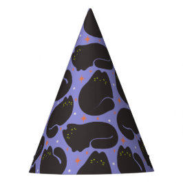 Gorro De Fiesta Gato negro retro en morado