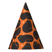 Gato Negro Retro en Naranja