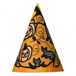 Gorro De Fiesta Gatos negros retro y sueños de calabaza