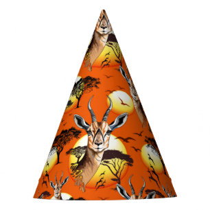 Gorro De Fiesta Gazelle Animal salvaje Antelope africano