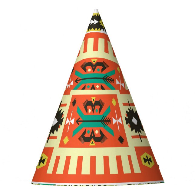 Gorro De Fiesta Geométrica Tribal: Cita Patrón de texto. (Anverso)